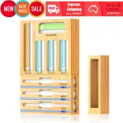 9 in 1 Bamboo Zip lock Bag Organiser Storage Cling Wrap and Foil Dispenser