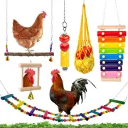 6pcs Parrot Swing Toys Bird Chicken Toys Hanging Bell+Cockatiel@Playing&Training