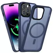 Translucent Matte Shockproof Magnetic Case for iPhone 14 Pro Max 6.7inch, Navy