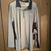 Russell Training Fit Pullover Shirt Jacket 2X (50) Blue Grey Dri Power 360 NWT