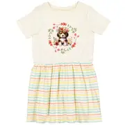 Inktastic Beagle Puppy Flowered Toddler Dress Dog Pet Mom Wreath Girls