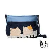 在飛比找遠傳friDay購物優惠-ABS貝斯貓 可愛貓咪拼布 肩背包 斜揹包 (藍) 88-2