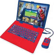 Lexibook Spider-Man Educational and Bilingual Laptop French/English Coloured Screen- Toy for Boys & Girls 130 Activities, Learn Play Games and Music - Blue and Red - JC798SPi1