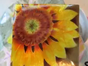 1704* TUSCAN SUNFLOWER ~ CAPIZ SHELL TRINKET BOX