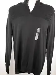Alfani Men's Quarter Zip Textured Sweater Size Medium Color Black