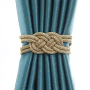 4PCS Magnetic Curtain Tiebacks Buckle Holder Hooks Rope braided Tie Backs Gold