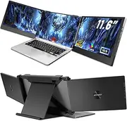 11.6'' Triple Laptop Screen Extender 1080P FHD Laptop Monitor Extender Triple Type C/USB/HDMI Plug and Play Monitor for Laptops/Phone