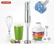MOOKA 1100W Hand Blender 5 in 1 Multi-Purpose Immersion Blender Stick Blender