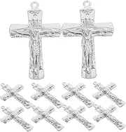 [Generic] 10pcs Cross Pendant Necklace Chain Jewelry Making Charms Celestial Sun Shape Pendants Charms Pendant Charms for Bracelet Making Charms for Necklaces Mini Charms Rings Alloy Silver