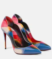 [Christian Louboutin] Christian Louboutin Hot Chick 100 printed leather pumps AU 11 multicoloured