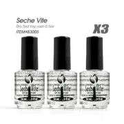 Seche Vite Dry Fast Nail Polish Top Coat 0.5 oz x 3