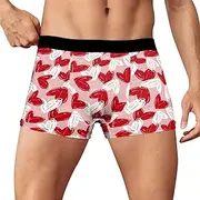 [Generic] Valentine's Day Underwear Mens Cotton Boxer Briefs Breathable Hipsters Trunk Funny Custom Boxers Shorts
