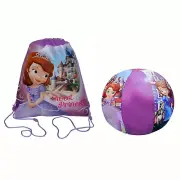 Disney Princess Sofia The First Kids Drawstring Sling Bag + Bonus Beach Ball Toy