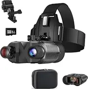 Head Mounted Night Vision Goggles 1312FT Digital Infrared Viewing for Adults FHD Hands Free Nightvision Goggles for Helmet Include 32GB SD Card 8X Digital Zoom