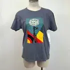 Obey Women's Organic T-Shirt AK-47 Lotus Vintage Blue Size S NWT Andre Star