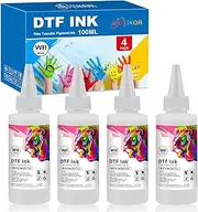 Mutikor DTF Ink Refill Bottle, 4-Pack Replacement for DX5 DX7 ET-8550 ET8500 XP15000 L1800 L800 143 P400 P408 P600 P608 P800 R1390 R1800 R1900 R2000 R2400 R2880 Printers, 100ML DTF White