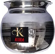 K.U.H.A. Lassi Matka Pot (Lota) Maker for Curd, Egg & Cream,Lassi,Milkshake,Butter Milk Mixer/Steel Water Jug Lota with for Summer Drinks Milk,3L Capacity-Color Silve (Pack of 1pc) (20 INCH (UPTO 5L))