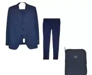 Ermenegildo Zegna Men's Italy Blue Wool Suit Blazer Pants Sz US 48 EU 58 Travel