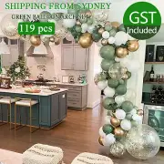 119X Olive Green Gold Balloon Garland Arch Kit Set Wedding Party Balloons Decor