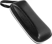 [GLSTOY] Double Case for Men Durable Leather Case Zipper Compact Eyeglass Holder