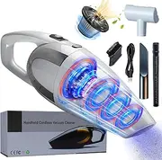 Handheld Vacuum Cleaner, 16000Pa Handheld Vacuum Cleaner Battery Bagless Test Winner, Battery Handheld Vacuum Cleaner Wet/Dry, 120 W Car Vacuum Cleaner, Wireless Handheld Vacuum Cleaner for Car/Home,