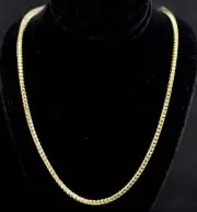 14K Solid Yellow gold Franco wheat chain Necklace 20 inch 19.2gram lobster clasp