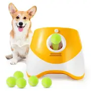 Ball Launcher Automatic Dogs Small Medium Indoor Outdoor Tennis Thrower 6Pcs Mini Orange Pet Toy Exercise Fun