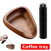 Walnut Wooden Coffee Bean Tray Dosing Cup Measuring Spoon Bowl with Spray Bottle