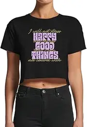 [Smartprints] Women's Happy Good Things Crop Top -Image by Shutterstock