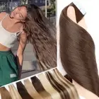 Invisible Tape In Real Remy Human Hair Extensions Thick-Glue Skin Weft Full Head