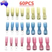 60pcs Electrical Heat Shrink Spade Wire Connectors Terminals Quick Disconnects