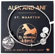New Alex and Ani St. Maarten Airplane Exclusive Silver Charm Bangle Bracelet
