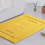 GRANNY SAYS Bathroom Rug Mat, 36" x 24" Non-Slip, Super Soft and Water Absorbent, Microfiber Bath Rug, Machine Washable, Large Bathroom Rug for Floor, Yellow