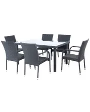 Northlight 7pc Nassau Woven Wicker Outdoor Patio Dining Set