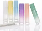 Clear Glass Roll-on Bottles - 6Pcs 10ml Colored Essential Oil Rollers With Stainless Steel Balls, Refillable Perfume Bottles With Lids
