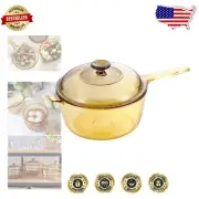 Elegant 2.5L Heat Resistant Glass Saucepan - Non-Stick Ceramic Coating