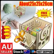 Wooden Crochet Yarn Bowl Portable Handmade Sewing Needlework Rack TO