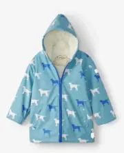 Hatley Sherpa Lined Jacket Color Changing Waterproof Hooded Zipper Dog Print 3T