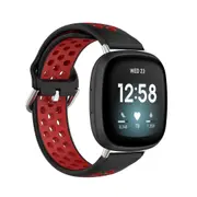 Black & Red Fitbit Versa 3, Versa 4 & Sense, Sense2 Watch Strap Replacement Silicone Sports Wrist Band