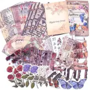 Scrapbook Supplies, (361Pcs) Vintage Aesthetic Scrapbook Kit with ,7236