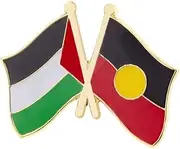 [Pinstant] Palestine Palestinian Australian Aboriginal Australia Aborigine Indigenous People National Flag Crossed Flags Friendship Love Alliance Allies 1" Enamel Pin, 1 Inch, Enamel, enamel