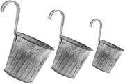 BESPORTBLE 3pcs Vintage Iron Flower Buckets with Hook Decorative Hanging Planters for Use Charming Rustic Flower Containers for Event Decor