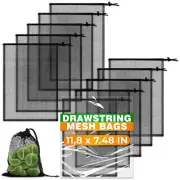 10 PCS Nylon Mesh Bags Drawstring for Storage of Small and Medium Sized Items