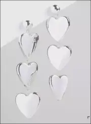 TORRID Silver Heart Linear 4" Drop Down Dangle Earrings NEW