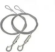 2Pcs Picture Rail Hooks, Adjustable Hanging Wire Mirror Frame Kit Picture Hooks, Heavy Duty Stainless Steel Wire Cord for Mirror Hanging Hardware (2M*1.5Mm)