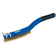 Draper Tools Brass Wire Scratch Brush with Scraper (350mm)