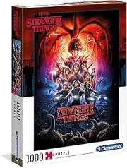 Clementoni Jigsaw Puzzle Stranger Things 1000 Pieces - Puzzle for Adults 14-99 Years, Poster Included, Men/Women, Made in Italy, 39543