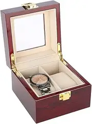 [Aoutecen] 2 Grid Watch Holder 4.7x4.7x3.3inch Wristwatch Display Case Jewelry Storage Box Organizer Case