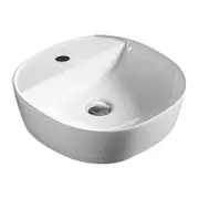 500*380*120mm Poseidon Ultra Slim PA5038 Gloss White Ceramic Oval With 1 Tap Hole Above Counter Basin