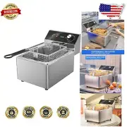 Compact Electric Deep Fryer with Cool Touch Basket - Easy Oil Drain & Clean